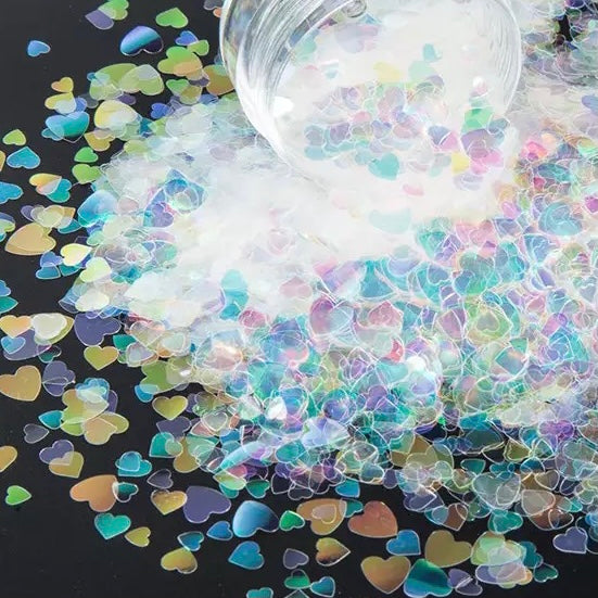 Corazón transparente tornasol