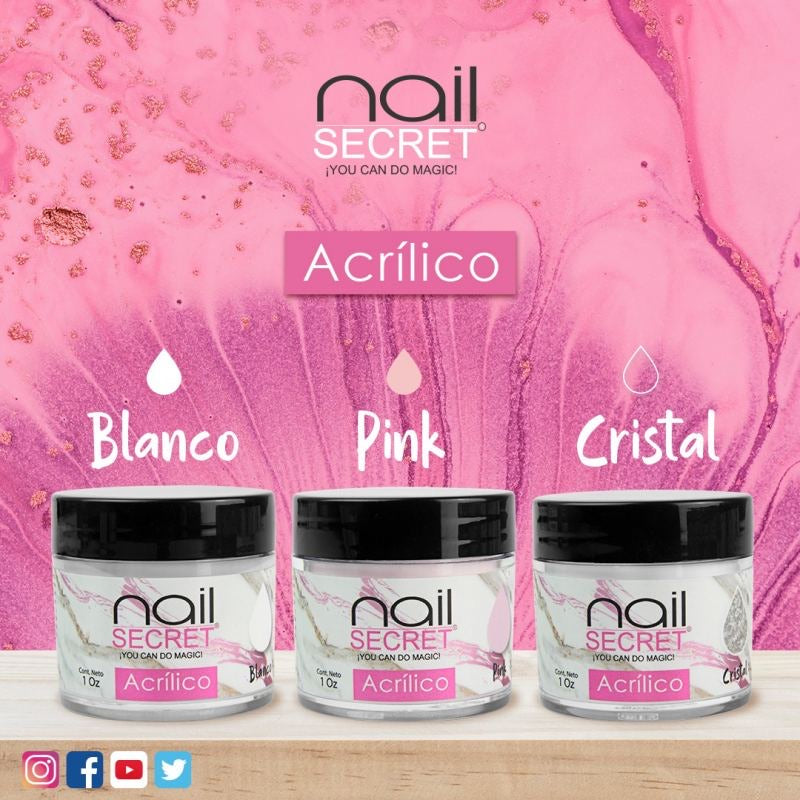Acrílicos Cristal/Pink/White