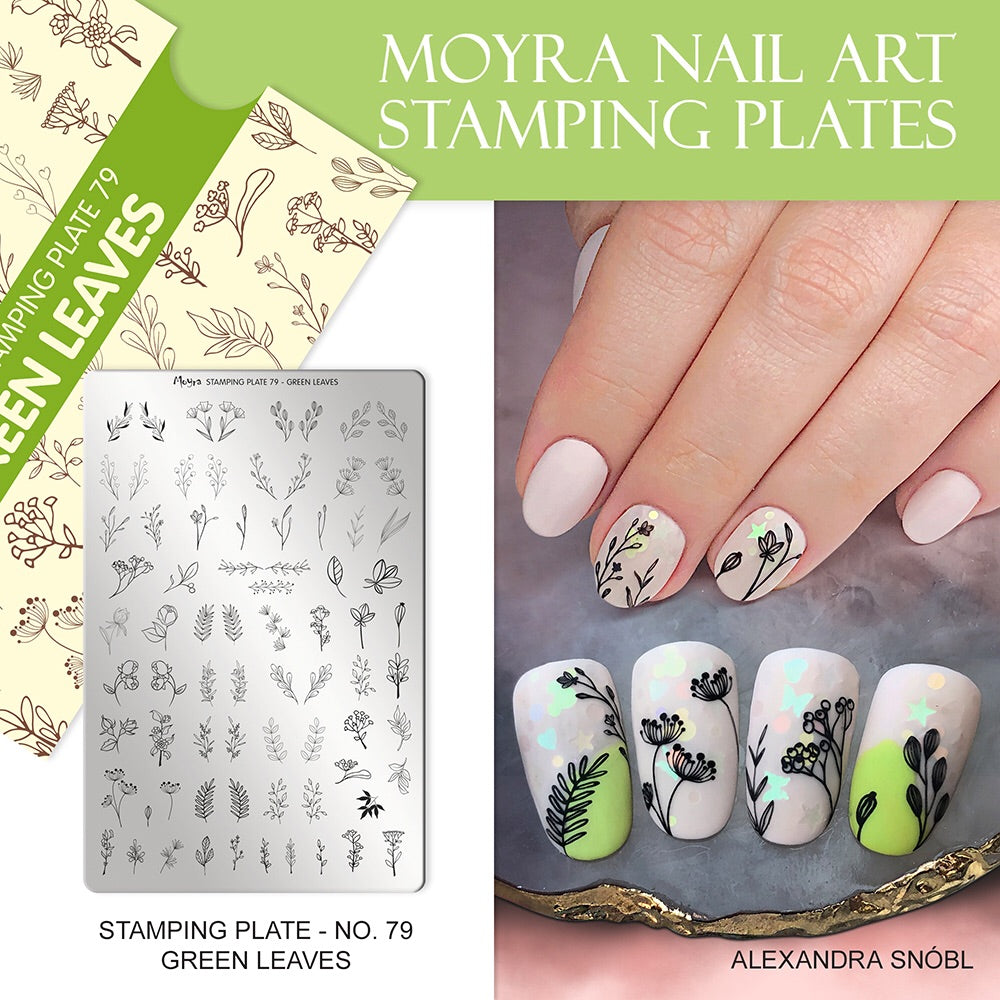 Green Leaves - Stamp your nails
